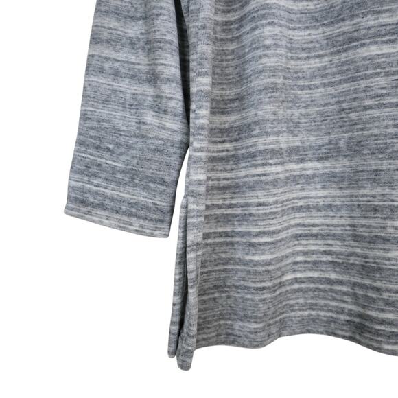 J. Jill Fit Womens S Oversized Grey Cowlneck Velour Top - Picture 7 of 10